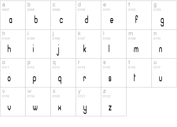 Brave New Era (narrow) G98 lowercase a-z preview