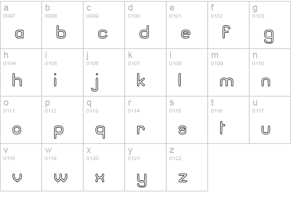 Brave New Era (outline) G98 lowercase a-z preview