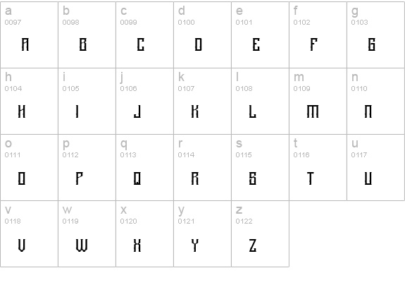 Brck lowercase a-z preview