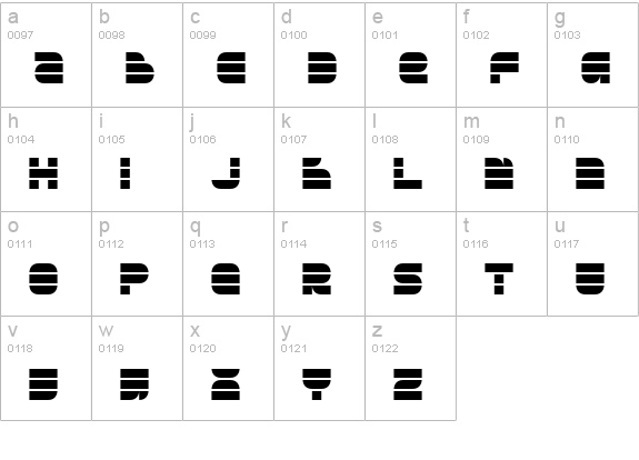 Breakbeat BTN lowercase a-z preview