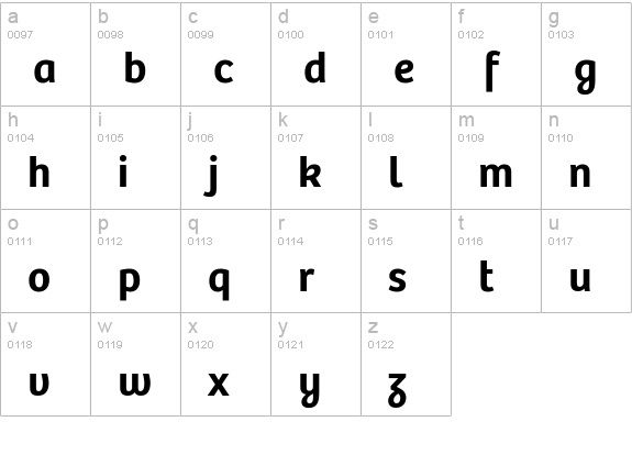 Bree lowercase a-z preview