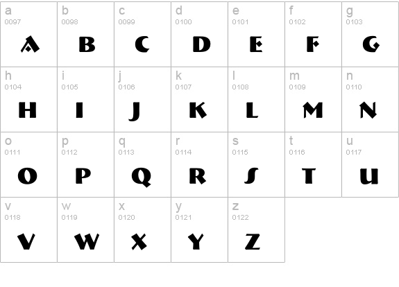 Bremen-Bold lowercase a-z preview