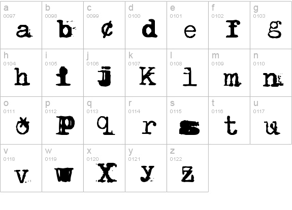 BrentonscrawlType lowercase a-z preview