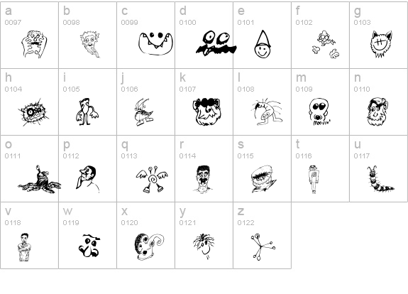 Brian Powers Doodle Normal lowercase a-z preview