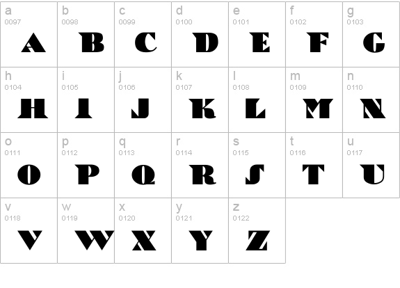 Bric-a-Braque lowercase a-z preview
