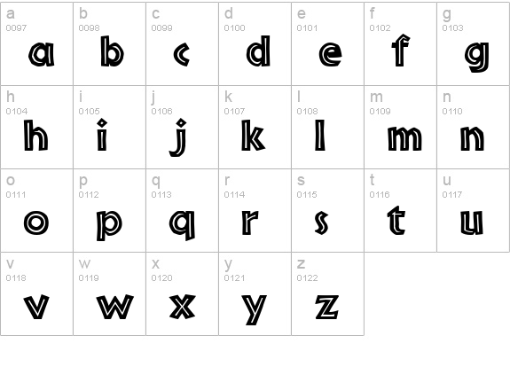 Bride InlineAlt lowercase a-z preview