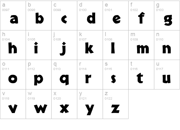 BrideRegular lowercase a-z preview