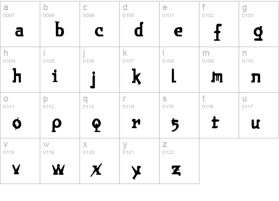 Brieincarnation lowercase a-z preview