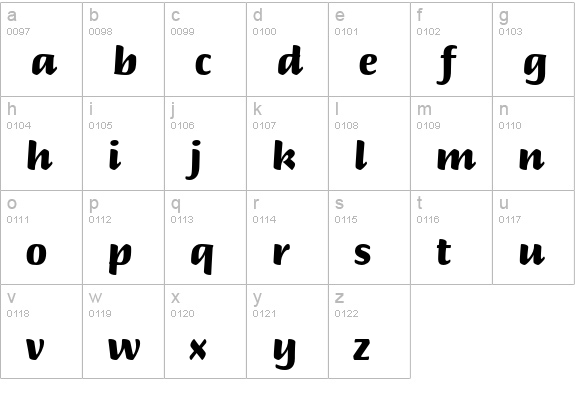 Briem Script Std Black lowercase a-z preview