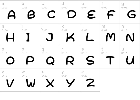 Bright & Early
 lowercase a-z preview