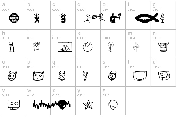 BrightSide lowercase a-z preview