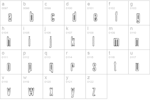 Brillo-Light lowercase a-z preview