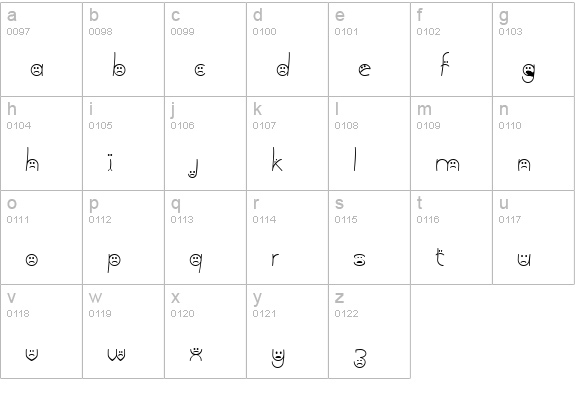 BringInTheFrowns lowercase a-z preview