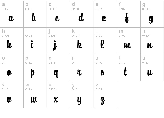 Briquet lowercase a-z preview