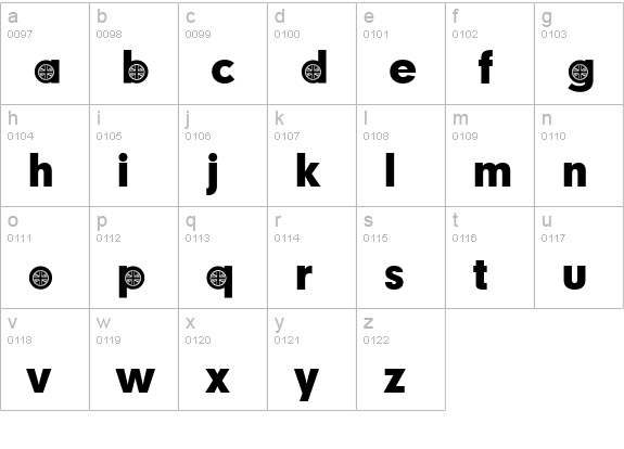 British Participants lowercase a-z preview
