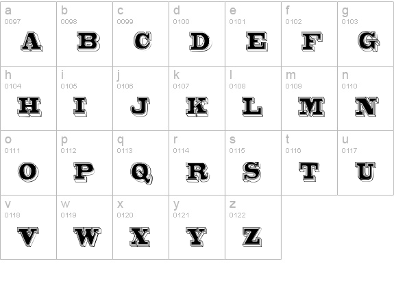 Bro 4D Demo lowercase a-z preview