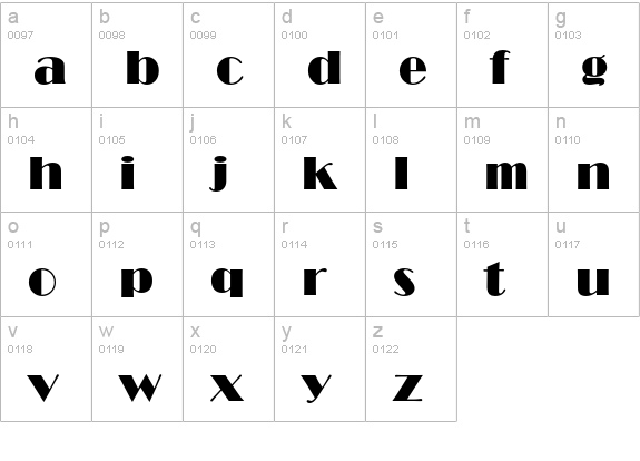 Broadway lowercase a-z preview