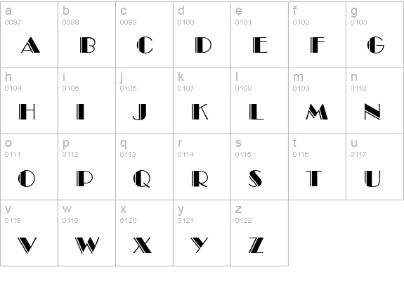 Broadway-Engraved-Caps-Regular lowercase a-z preview