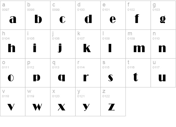 BroadwayCnd-Normal lowercase a-z preview