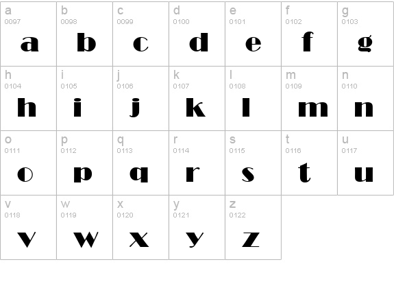 BroadwayP lowercase a-z preview