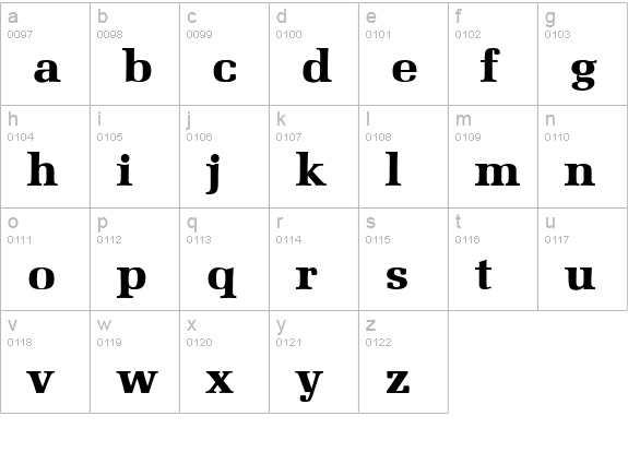 Broccus Display SSi lowercase a-z preview
