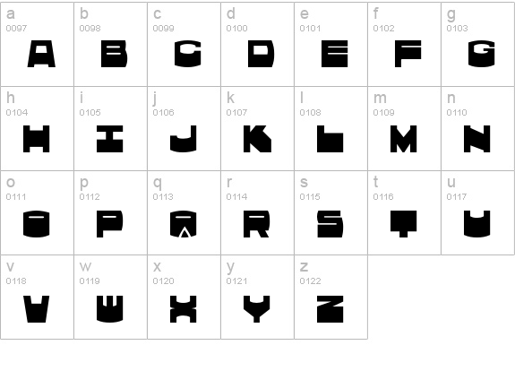 Brok lowercase a-z preview