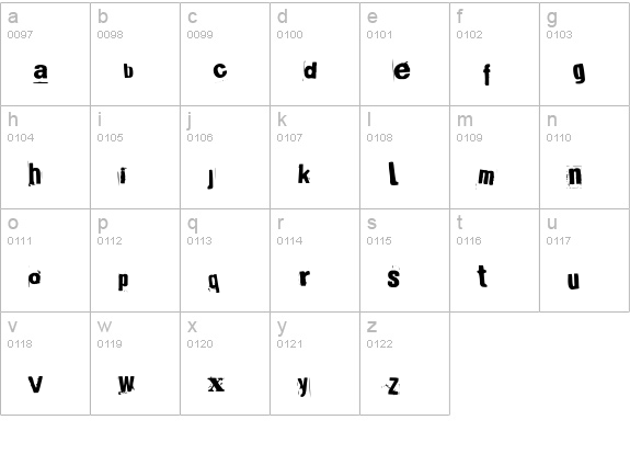 Broken 15 lowercase a-z preview