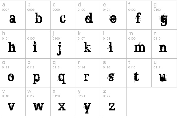 BROKEN GHOST lowercase a-z preview