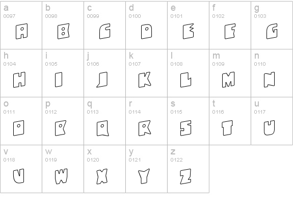 Bronz-SmartOutlined lowercase a-z preview