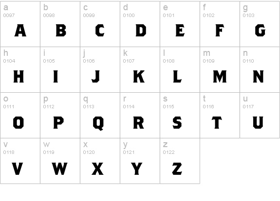 BrothersBold lowercase a-z preview