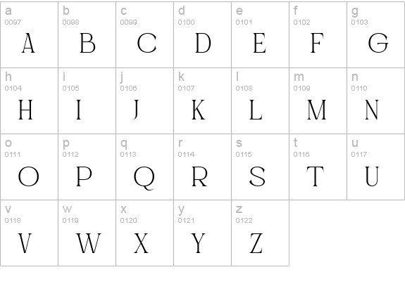 Brown Casalova lowercase a-z preview