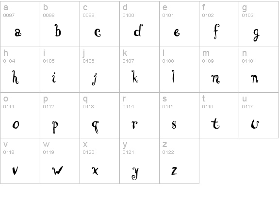 BrownCow lowercase a-z preview
