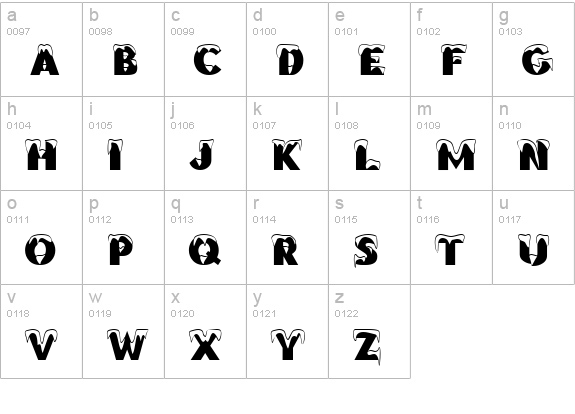 Brrrrr Regular lowercase a-z preview