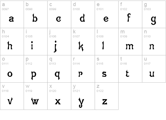 Brugesâ„¢ lowercase a-z preview