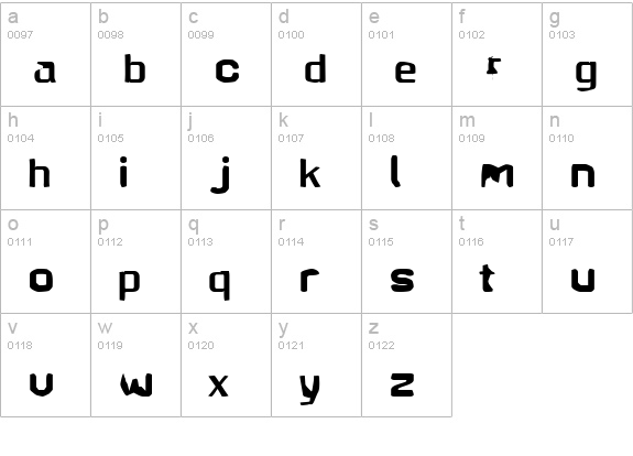 Brunst lowercase a-z preview