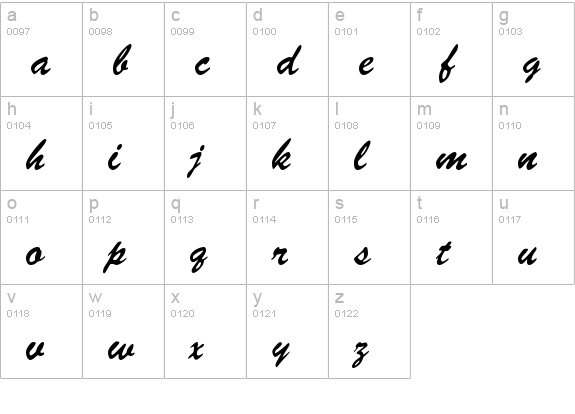Brussels Regular lowercase a-z preview