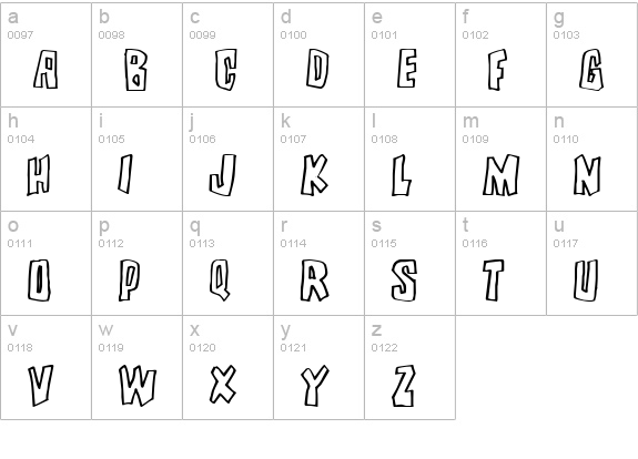Brutality lowercase a-z preview