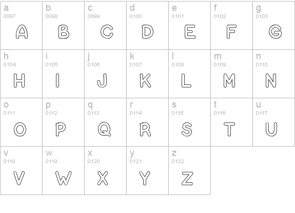 Bubble Letters lowercase a-z preview
