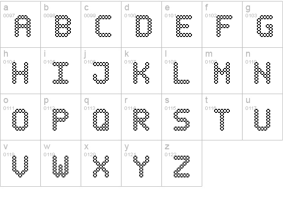 Bubble Pixel-7 lowercase a-z preview