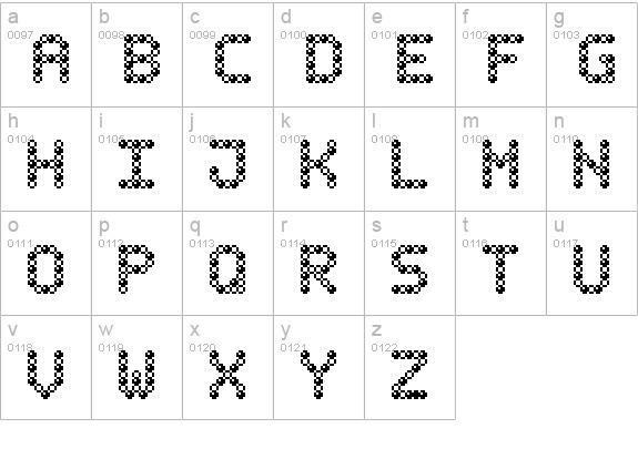 Bubble Pixel-7 Bead lowercase a-z preview