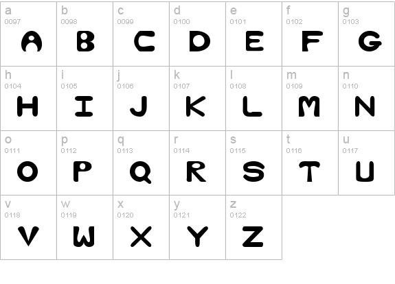 Bubble Regular lowercase a-z preview