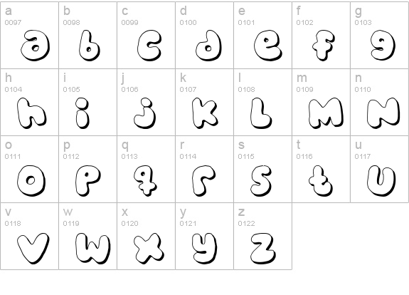 bubblegums lowercase a-z preview