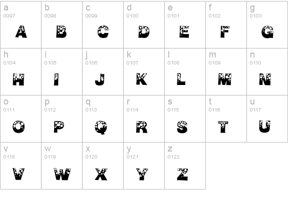 BubbleMan lowercase a-z preview