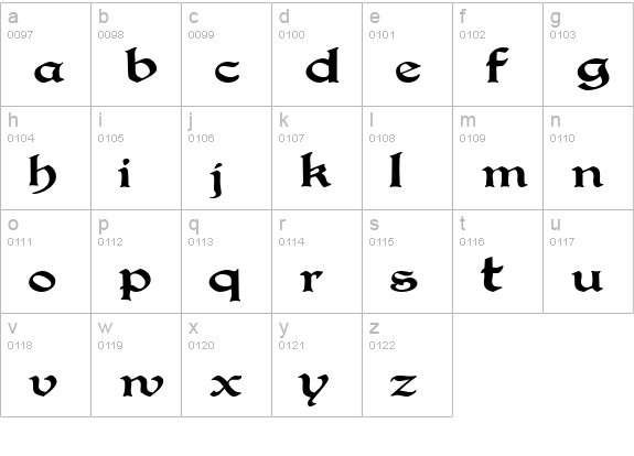 BucaneerSSK lowercase a-z preview