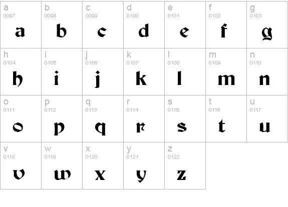 Buckingham Regular lowercase a-z preview