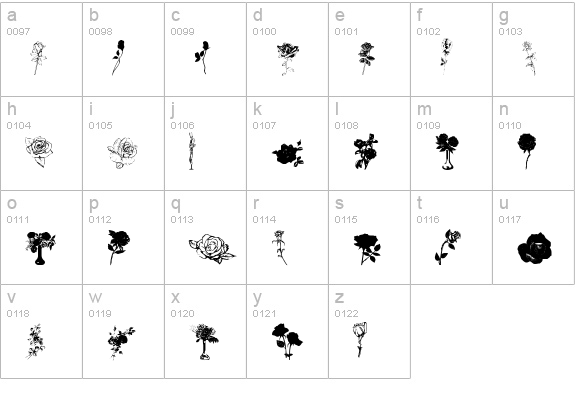 Buds and Blossoms lowercase a-z preview
