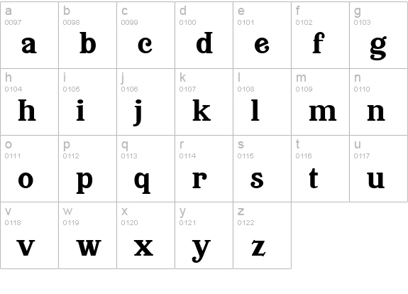 BuenaParkJF lowercase a-z preview