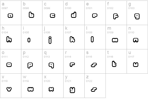 Bukkake lowercase a-z preview