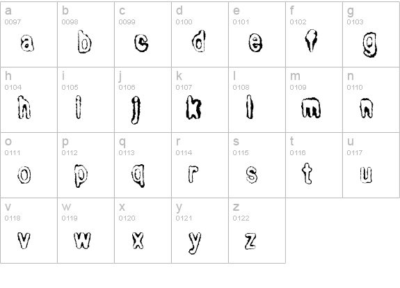 Bull Outline lowercase a-z preview