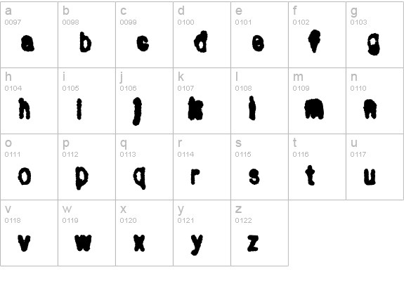 Bull-OverInked lowercase a-z preview